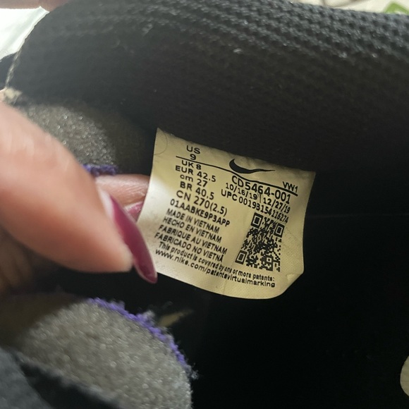 Men’s Nike Court Vision low top sneakers, black with white trim, size 9 US size‎ - Picture 8 of 8